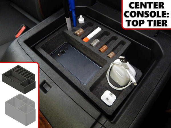 Red Hound Auto Center Console Organizer 2 Piece Stacking Set Vehicle Inserts Compatible with Nissan Armada 2017-2019 Black Anti-Rattle