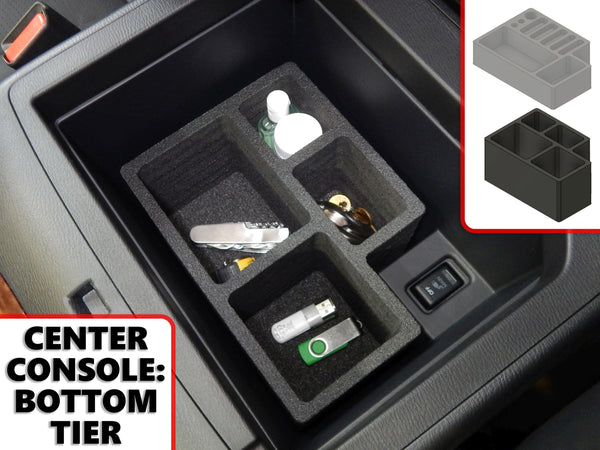 Red Hound Auto Center Console Organizer 2 Piece Stacking Set Vehicle Inserts Compatible with Nissan Armada 2017-2019 Black Anti-Rattle