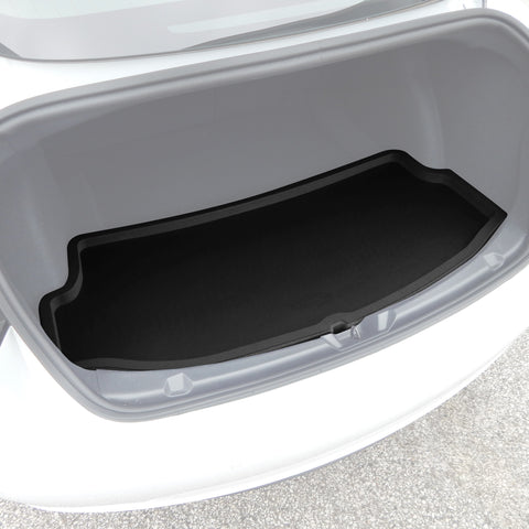 Red Hound Auto Rear Trunk Mat Liner Cargo Tray Custom Direct Fit Floor Black Foam Compatible with Tesla Model 3 2017-2019 Anti-Rattle Waterproof Protector Washable with Tall Raised Lip