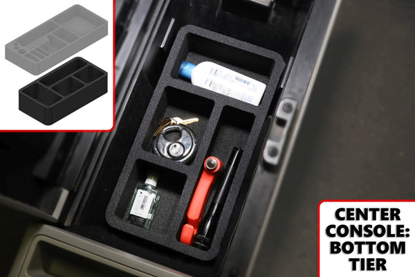 Red Hound Auto Center Console Organizer 2 Piece Set Vehicle Organizational System Inserts Compatible with Chevrolet Chevy GMC C1500 K1500 1988-1994, C2500 K2500 1991-1994 Black