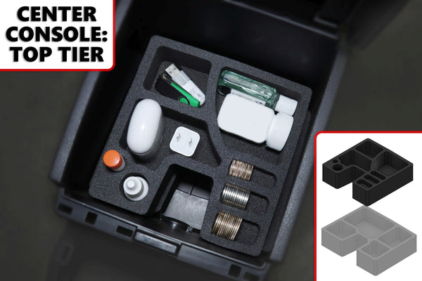 Red Hound Auto Center Console Organizer 2 Piece Set Vehicle Organizational System Inserts Compatible with Toyota Tacoma 2016-2020 Black Anti-Rattle