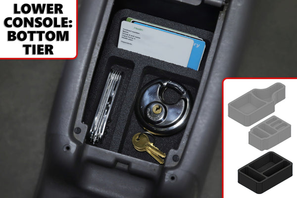 Red Hound Auto Center Console Organizer 3 Piece Set Vehicle Organizational System Inserts Compatible with Toyota Tacoma 2001-2004 Black Anti-Rattle