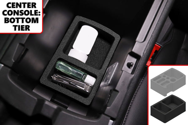 Red Hound Auto Center Console Organizer 2 Piece Stacking Set Vehicle Inserts Compatible with Chevrolet Chevy Impala 2014-2019 Black Anti-Rattle