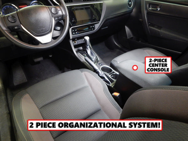 Red Hound Auto Center Console Organizer 2 Piece Stacking Set Vehicle Inserts Compatible with Toyota Corolla 2014-2019 Black Anti-Rattle
