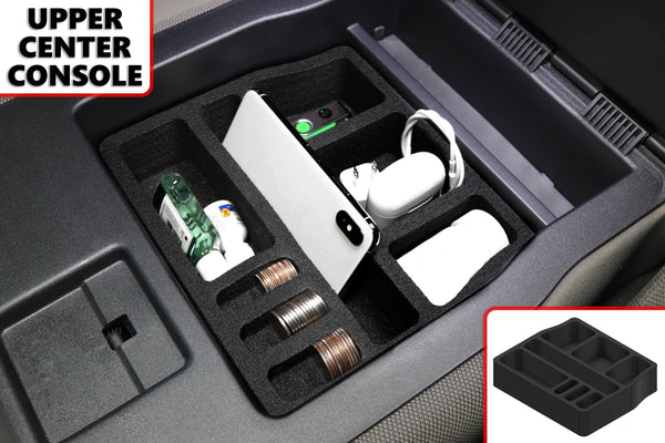 Red Hound Auto Center Console Organizer 2 Piece Set Vehicle Organizational System Inserts Compatible with Ford F-250 F-350 F-450 F-550 Super Duty 2017-2019 for Folding Console with 40/20/40 Seats