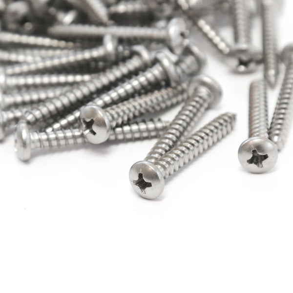 Red Hound Auto 40 Marine Pan Head Self Tapping Screw Set Type A Number 8 x 1.25 Inches for Wood Metal Plastics 304 SS Stainless Steel Corrosion Resistant