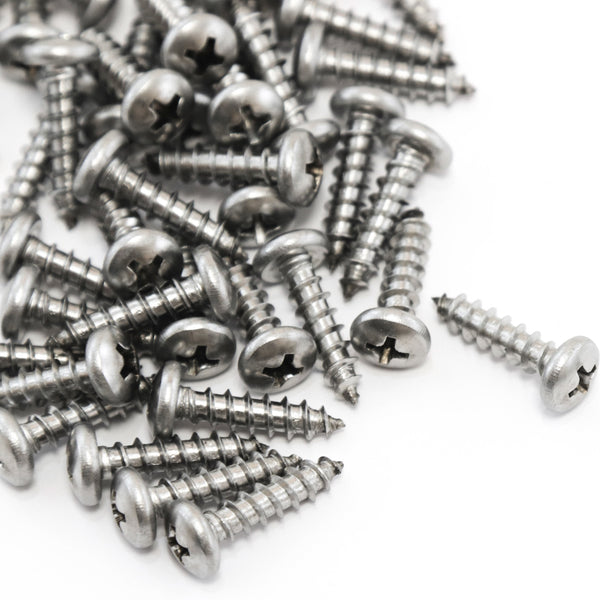Red Hound Auto 50 Marine Pan Head Self Tapping Screw Set Type A Number 10 x .75 Inches for Wood Metal Plastics 304 SS Stainless Steel Corrosion Resistant