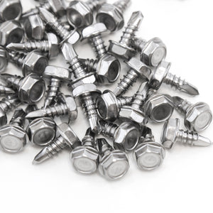 Red Hound Auto 50 Marine Hex Head Self Drilling Screw Set Number 10 x .5 Inches for Wood Metal Plastics 304 SS Stainless Steel Corrosion Resistant
