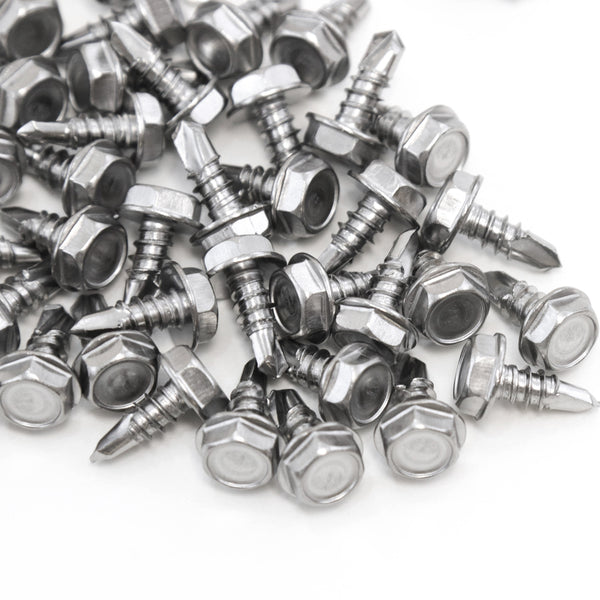 Red Hound Auto 50 Marine Hex Head Self Drilling Screw Set Number 10 x .5 Inches for Wood Metal Plastics 304 SS Stainless Steel Corrosion Resistant