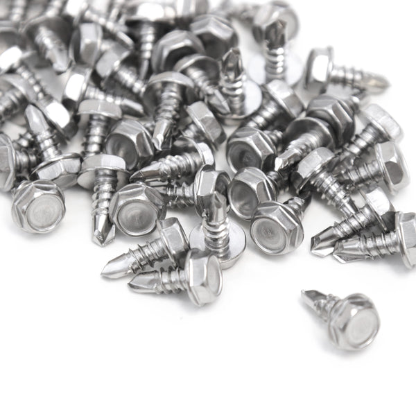 Red Hound Auto 80 Marine Hex Head Self Drilling Screw Set Number 10 x .5 Inches for Wood Metal Plastics 304 SS Stainless Steel Corrosion Resistant