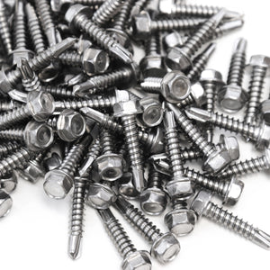Red Hound Auto 160 Marine Hex Head Self Drilling Screw Set Number 12 x 1 Inch for Wood Metal Plastics 304 SS Stainless Steel Corrosion Resistant