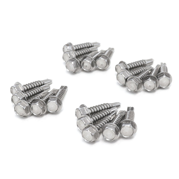 Red Hound Auto 20 Marine Hex Head Self Drilling Screw Set Number 12 x 1 Inch for Wood Metal Plastics 304 SS Stainless Steel Corrosion Resistant