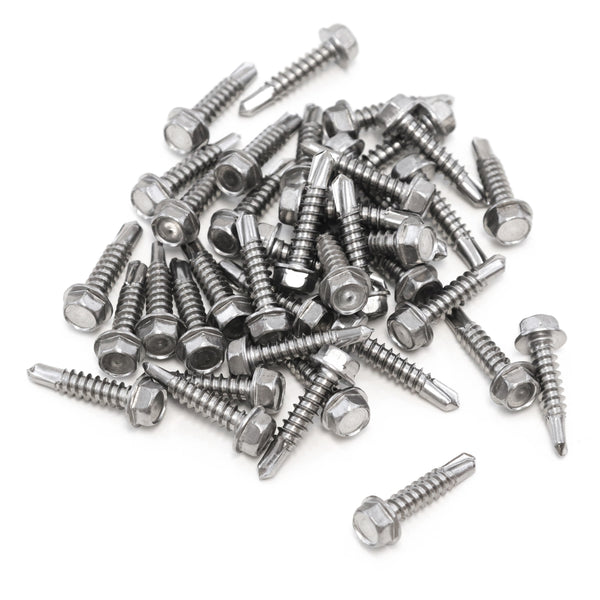 Red Hound Auto 40 Marine Hex Head Self Drilling Screw Set Number 12 x 1 Inch for Wood Metal Plastics 304 SS Stainless Steel Corrosion Resistant
