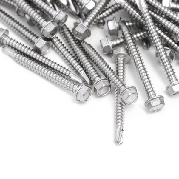 Red Hound Auto 100 Marine Hex Head Self Drilling Screw Set Number 12 x 2 Inches for Wood Metal Plastics 305 SS Stainless Steel Corrosion Resistant
