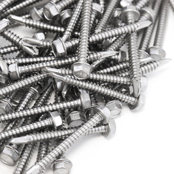 Red Hound Auto 160 Marine Hex Head Self Drilling Screw Set Number 12 x 2 Inches for Wood Metal Plastics 305 SS Stainless Steel Corrosion Resistant