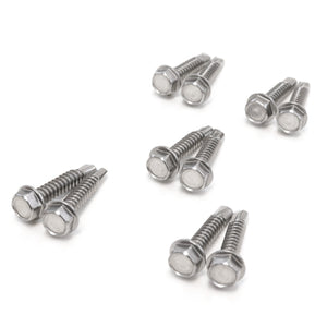 Red Hound Auto 10 Marine Hex Head Self Drilling Screw Set Number 14 x 1.25 Inches for Wood Metal Plastics 304 SS Stainless Steel Corrosion Resistant