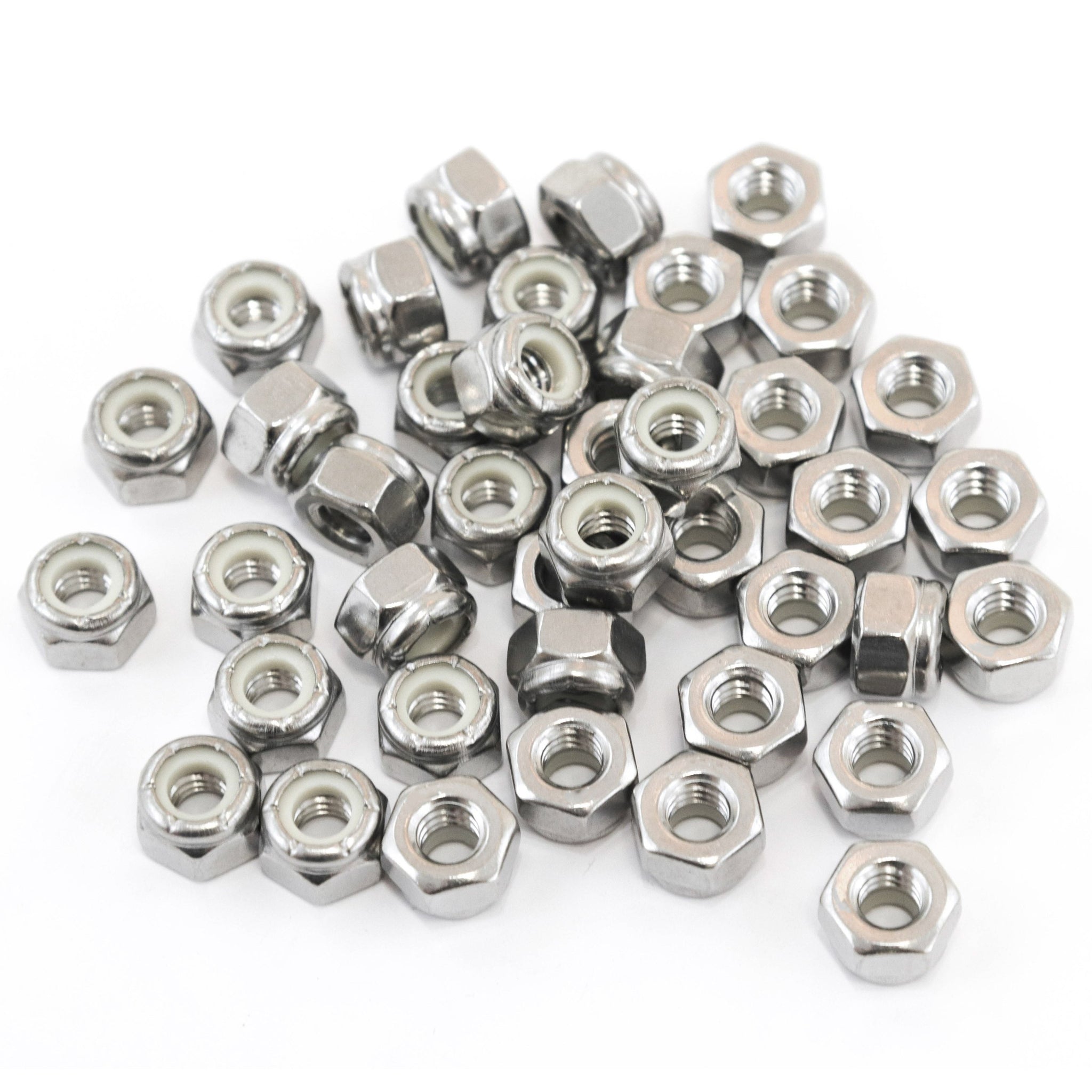 Red Hound Auto 40 Nylon Insert Lock Nut Set 1/4 Inch Diameter Hole Size for Bolt or Threaded Stud 304 SS Stainless Steel Corrosion Resistant 20 Standard Coarse Thread