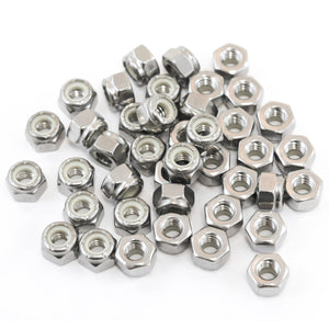 Red Hound Auto 40 Nylon Insert Lock Nut Set 1/4 Inch Diameter Hole Size for Bolt or Threaded Stud 304 SS Stainless Steel Corrosion Resistant 20 Standard Coarse Thread