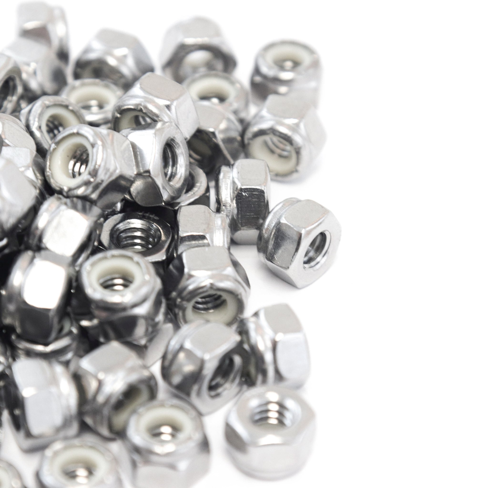 Red Hound Auto 50 Nylon Insert Lock Nut Set 1/4 Inch Diameter Hole Size for Bolt or Threaded Stud 304 SS Stainless Steel Corrosion Resistant 20 Standard Coarse Thread