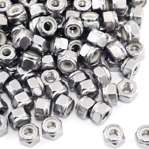 Red Hound Auto 160 Nylon Insert Lock Nut Set 1/4 Inch Diameter Hole Size for Bolt or Threaded Stud 304 SS Stainless Steel Corrosion Resistant 20 Standard Coarse Thread