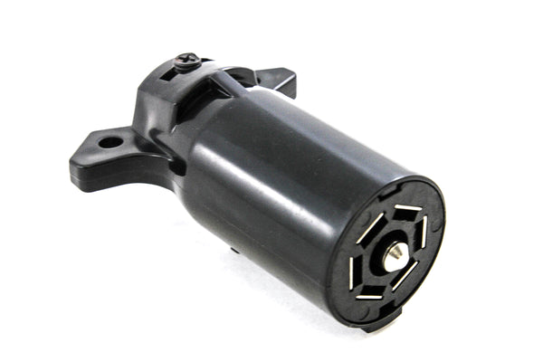 2 RV Style 7 Way Round Light Plug Connectors Trailer End