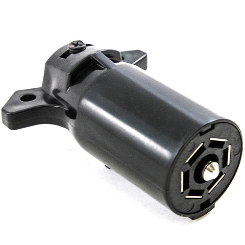RV Style 7 Way Round Light Plug Connector Trailer End