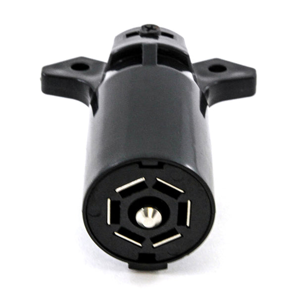 RV Style 7 Way Round Light Plug Connector Trailer End