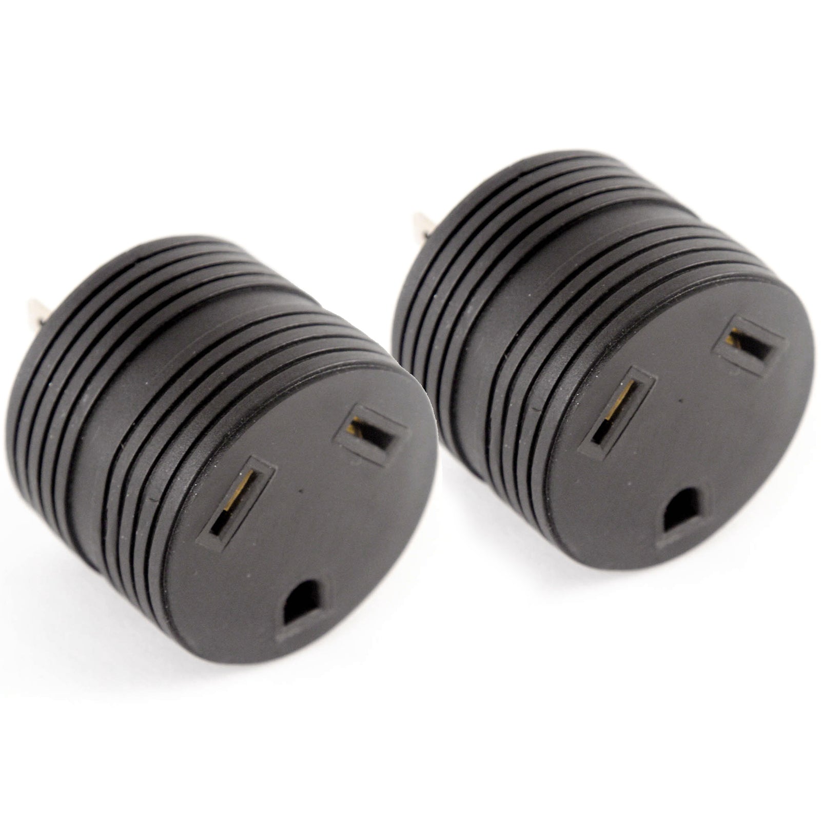 2 RV Electrical Adapter 15 Amp Male to 30 a Female Plug Round Grip Motorhome