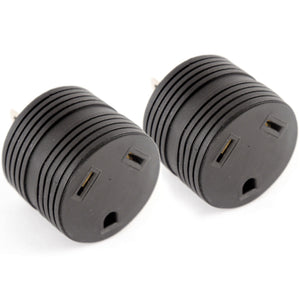 2 RV Electrical Adapter 15 Amp Male to 30 a Female Plug Round Grip Motorhome
