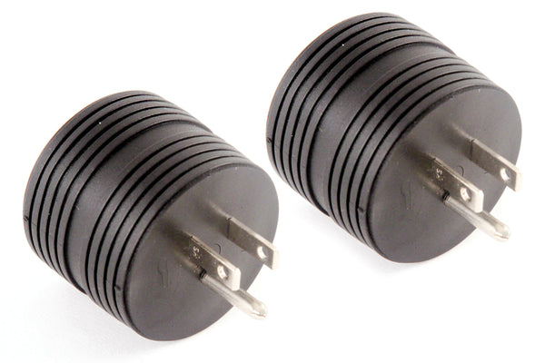 2 RV Electrical Adapter 15 Amp Male to 30 a Female Plug Round Grip Motorhome