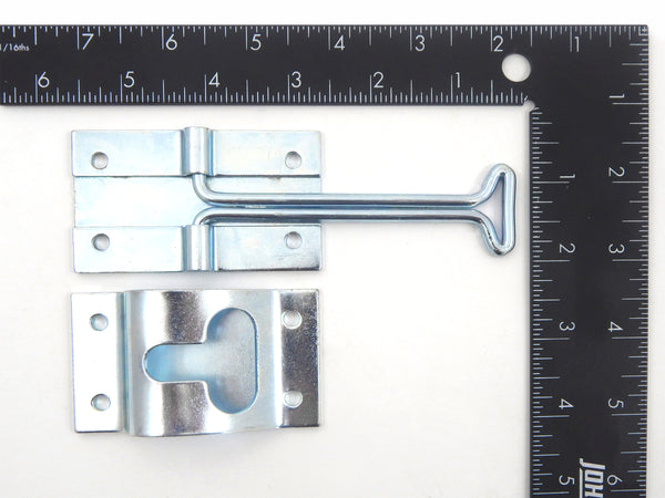 Red Hound Auto 6 Metal T-Style Door Holder Entry Door Catches 4 Inch Long Compatible with RV Trailer Camper Exterior Door Hold Hook & Keeper Hardware Zinc Plated Steel