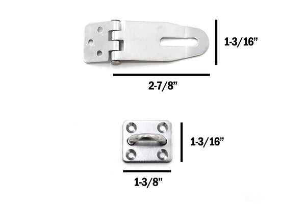 Red Hound Auto Door Padlock Hasp Clasp Latch 304 Stainless Steel Marine Grade for Cabinets Doors Drawers Gates and Sheds 2-7/8 x 1-3/16 Inches Set of 2