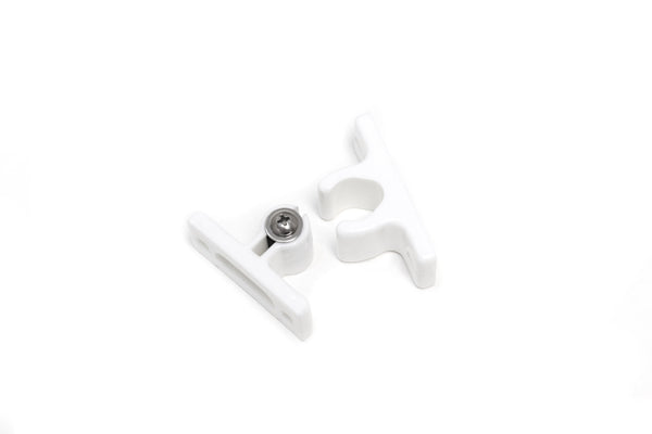 Red Hound Auto 1 Adjustable Door Holder White Nylon Assembly for Sliding or Hinged Doors RV Truck Trailer Motorhome 2-5/8 and 2-1/2 Inches Long Complete Set