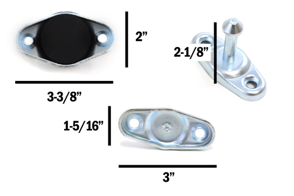 Red Hound Auto 8 Entry Door Holders Catch Coated Steel for Trailer Doors and More Includes Metal Stem and Socket 3 Inch