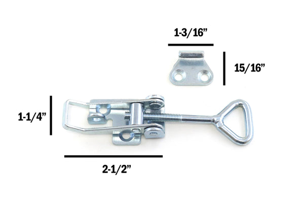 Red Hound Auto Pull Latch Toggle Clamp Adjustable Coated Steel for Cabinets Doors Storage Boxes and More 2-1/2" 66 mm