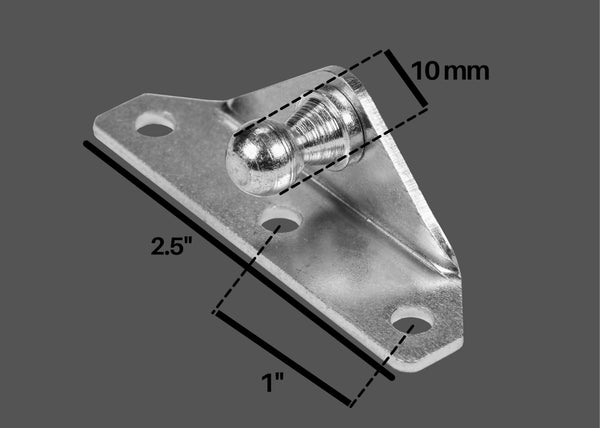 Red Hound Auto 2 Ball Stud Mounting Brackets 10mm Compatible with Gas Prop Strut Spring Lift for RV Camper Toolbox Tonneau Covers Cabinets and More Coated Steel Angled Base Inside Mount
