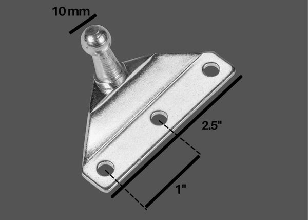 Red Hound Auto 2 Ball Stud Mounting Brackets 10mm Compatible with Gas Prop Strut Spring Lift for RV Camper Toolbox Tonneau Covers Cabinets and More Coated Steel Angled Base Outside Offset Mount