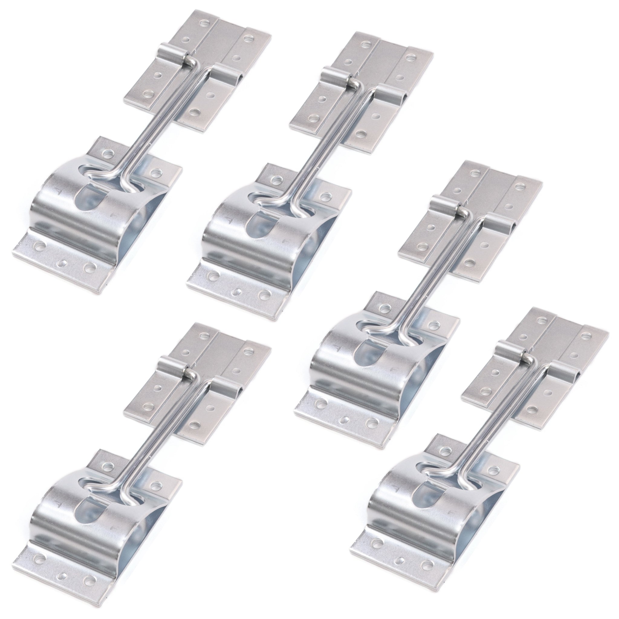 Red Hound Auto 5 Metal T-Style Door Holder Entry Door Catches 4 Inch Long Compatible with RV Trailer Camper Exterior Door Hold Hook & Keeper Hardware Zinc Plated Steel