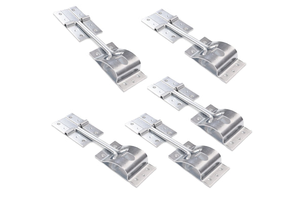 Red Hound Auto 5 Metal T-Style Door Holder Entry Door Catches 4 Inch Long Compatible with RV Trailer Camper Exterior Door Hold Hook & Keeper Hardware Zinc Plated Steel