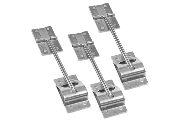 Red Hound Auto 3 Metal T-Style Door Holder Entry Door Catches 6 Inch Long Compatible with RV Trailer Camper Exterior Door Hold Hook & Keeper Hardware Zinc Plated Steel
