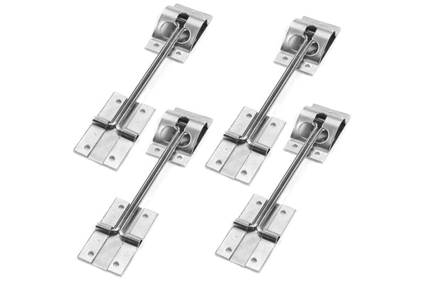 Red Hound Auto 4 Metal T-Style Door Holder Entry Door Catches 6 Inch Long Compatible with RV Trailer Camper Exterior Door Hold Hook & Keeper Hardware Zinc Plated Steel
