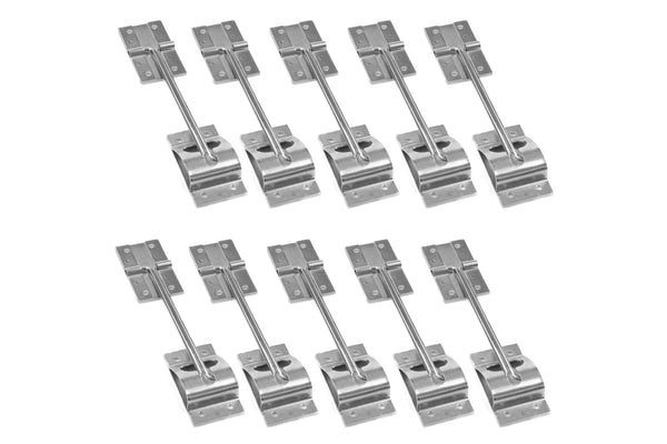 Red Hound Auto 50 Metal T-Style Door Holder Entry Door Catches 6 Inch Long Compatible with RV Trailer Camper Exterior Door Hold Hook & Keeper Hardware Zinc Plated Steel