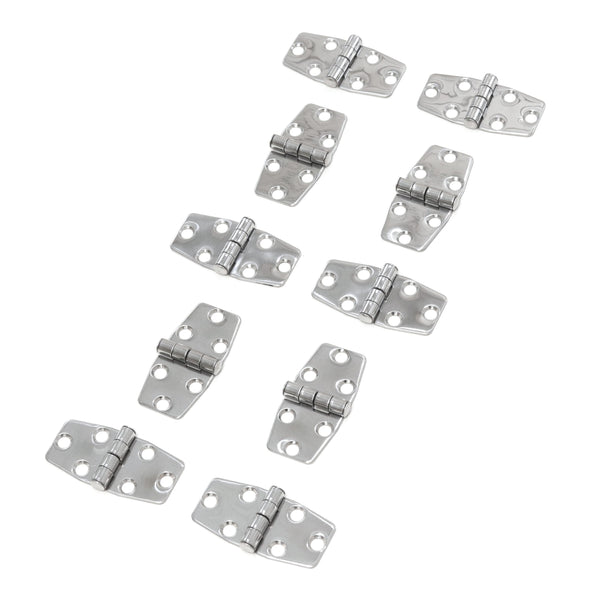 Red Hound Auto Boat RV Door Hinges Polished Stainless Steel Marine Grade for Cabinets Hatches 3 x 1.5 Inches Set of 10