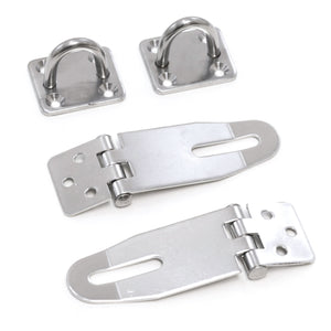 Red Hound Auto Door Padlock Hasp Clasp Latch 304 Stainless Steel Marine Grade for Cabinets Doors Drawers Gates and Sheds 2-7/8 x 1-3/16 Inches Set of 2