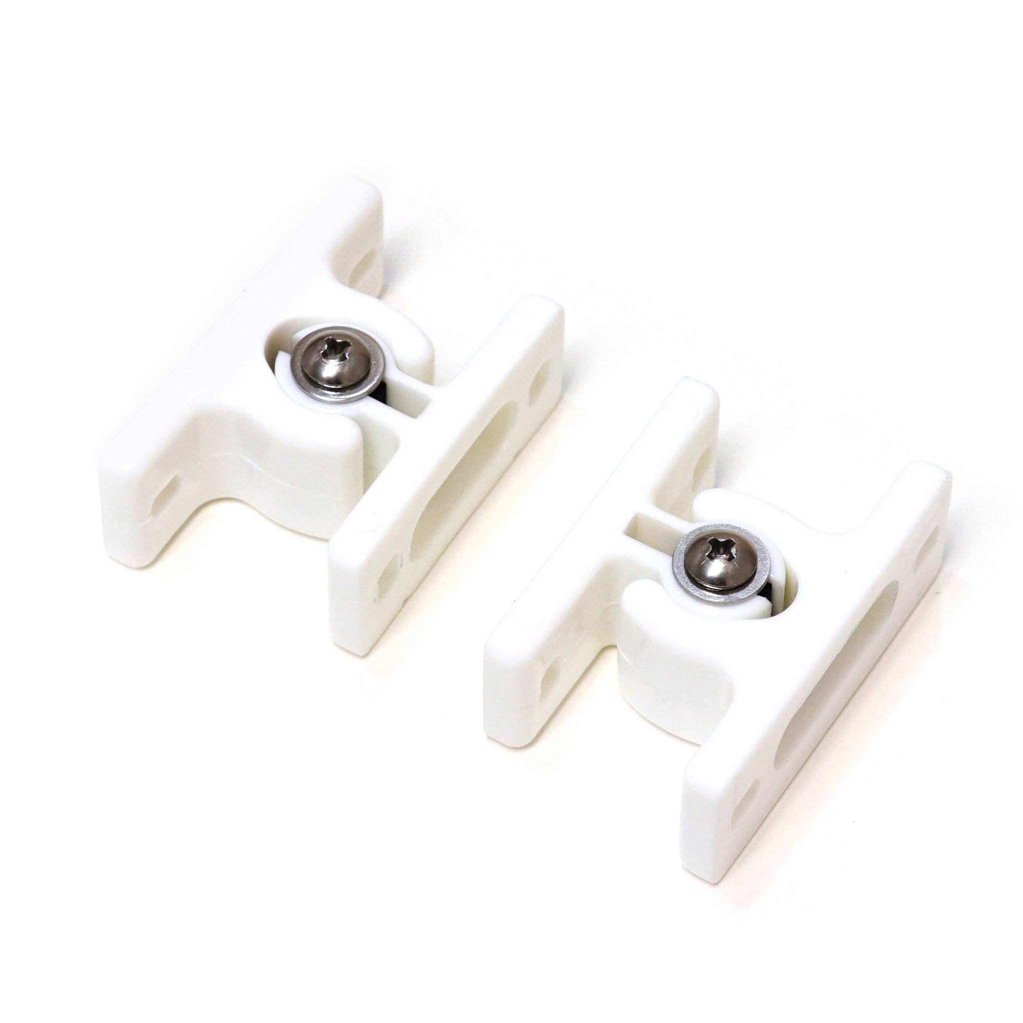 Red Hound Auto 2 Adjustable Door Holders White Nylon Assembly for Sliding or Hinged Doors RV Truck Trailer Motorhome 2-5/8 and 2-1/2 Inches Long Complete Set