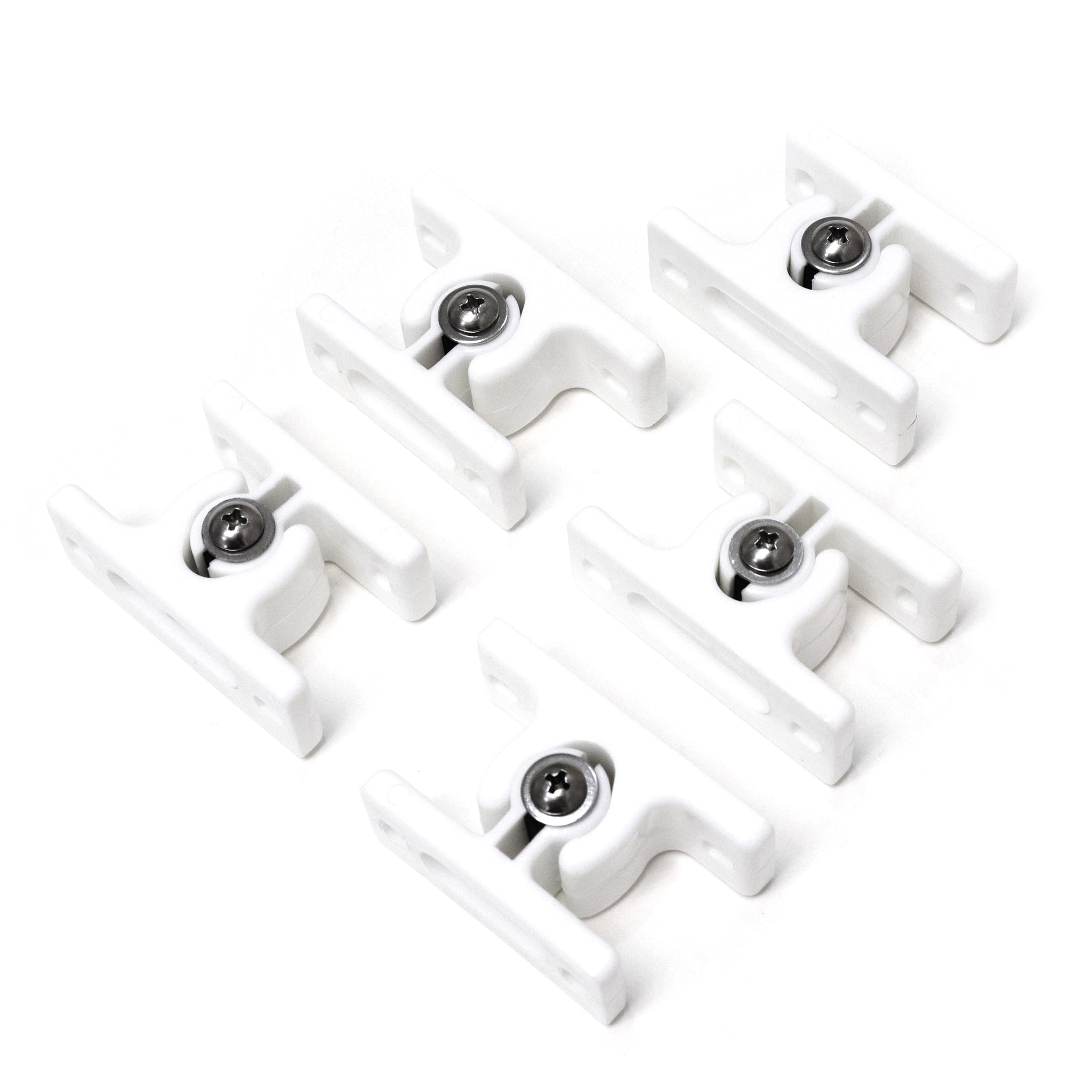 Red Hound Auto 5 Adjustable Door Holders White Nylon Assembly for Sliding or Hinged Doors RV Truck Trailer Motorhome 2-5/8 and 2-1/2 Inches Long Complete Set