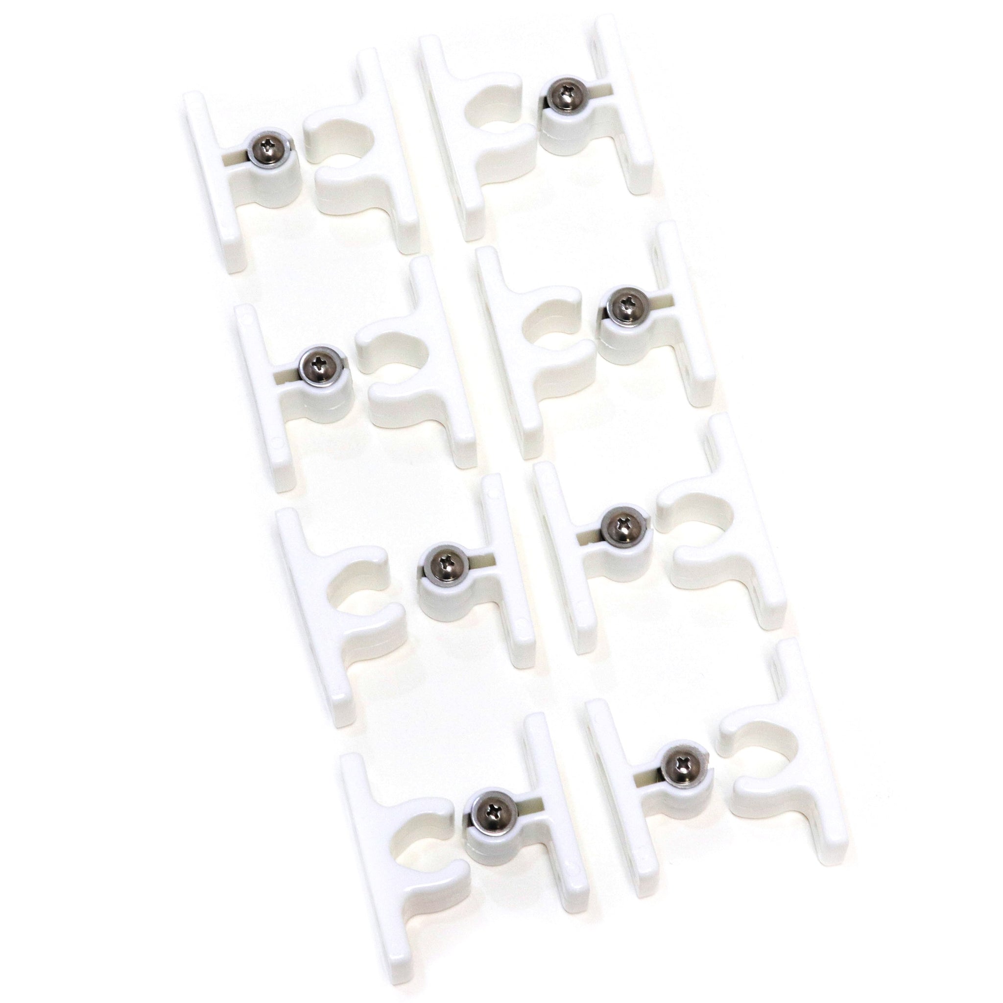 Red Hound Auto 8 Adjustable Door Holders White Nylon Assembly for Sliding or Hinged Doors RV Truck Trailer Motorhome 2-5/8 and 2-1/2 Inches Long Complete Set