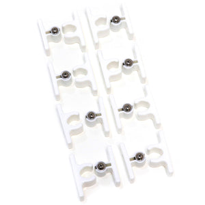 Red Hound Auto 8 Adjustable Door Holders White Nylon Assembly for Sliding or Hinged Doors RV Truck Trailer Motorhome 2-5/8 and 2-1/2 Inches Long Complete Set