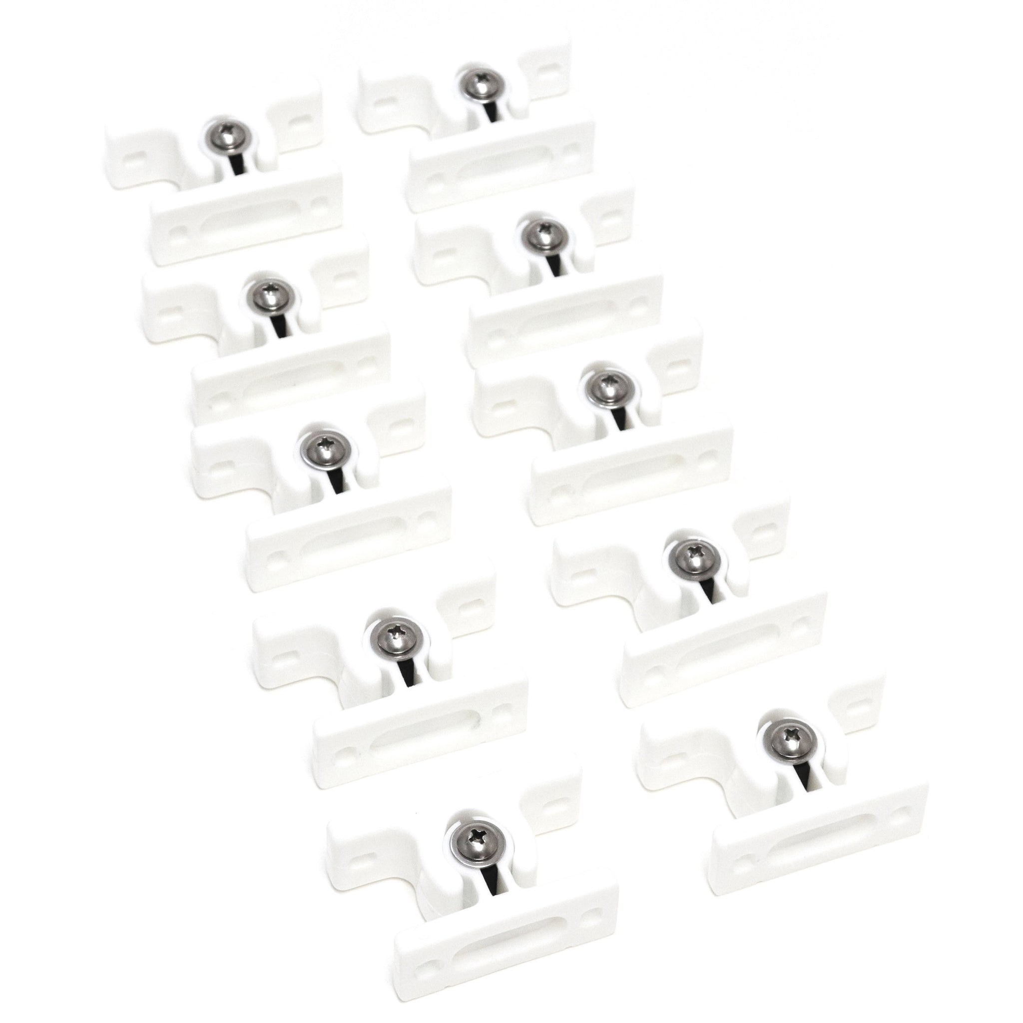 Red Hound Auto 10 Adjustable Door Holders White Nylon Assembly for Sliding or Hinged Doors RV Truck Trailer Motorhome 2-5/8 and 2-1/2 Inches Long Complete Set
