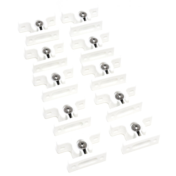 Red Hound Auto 10 Adjustable Door Holders White Nylon Assembly for Sliding or Hinged Doors RV Truck Trailer Motorhome 2-5/8 and 2-1/2 Inches Long Complete Set